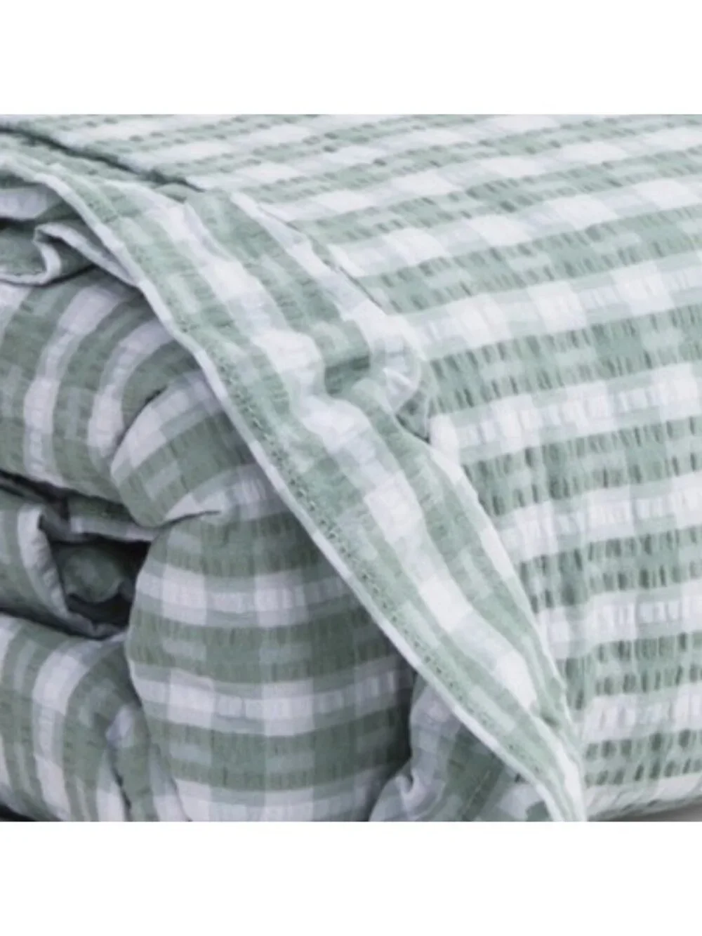 RACHEL ASHWELL Cotton Mini Gingham Seersucker Duvet Cover Set